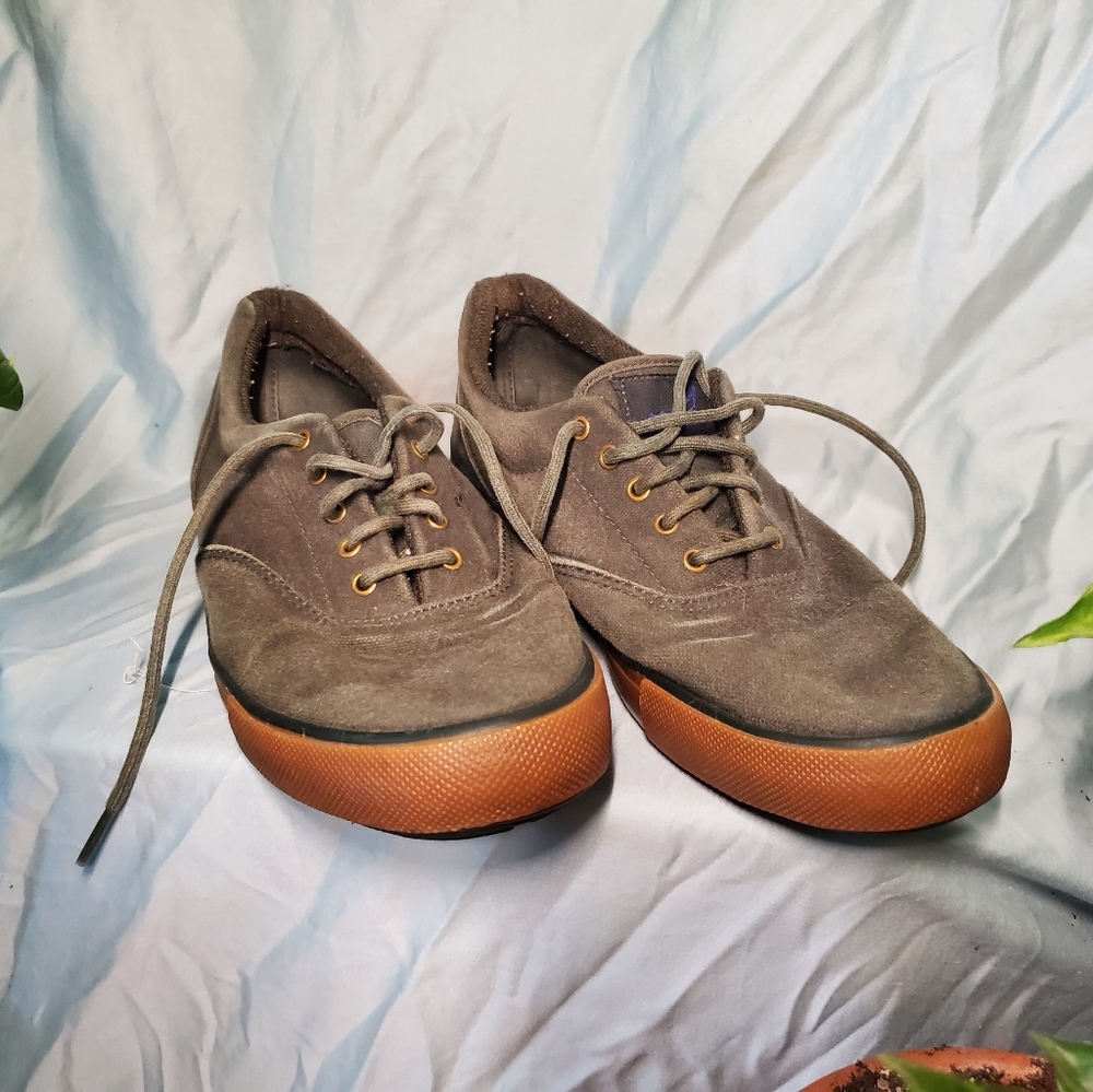 Olive and Gum Rubber Sperry Boat Shoes